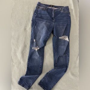 Long Tall Sally Distressed AVA Stretch Skinny Jean Size 14 Inseam 36”